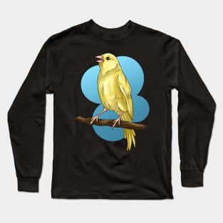 Singing Yellow Canary Bird Long Sleeve T-Shirt